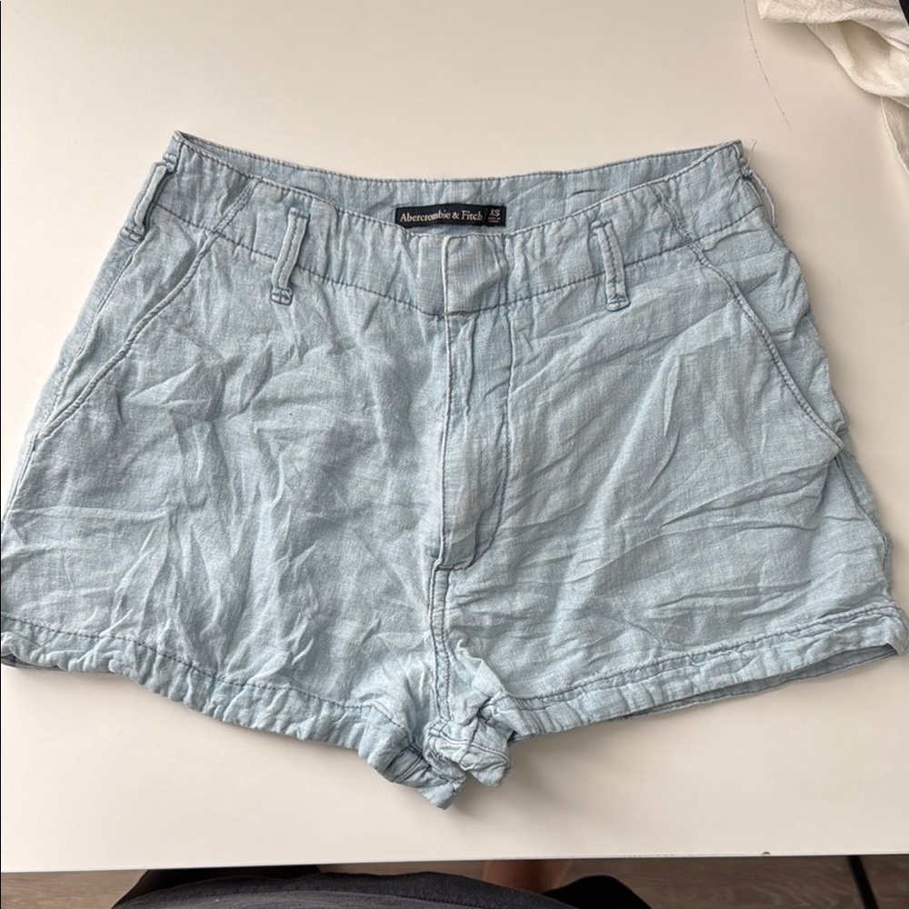 Abercrombie & Fitch High Waist Blue Shorts